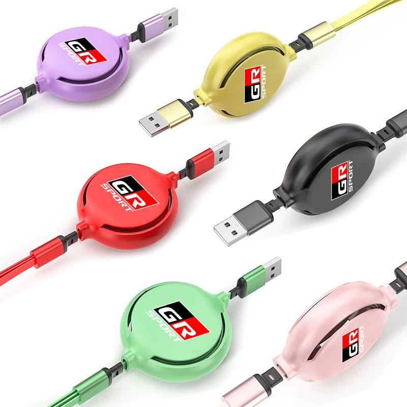 Car Accessories 3 In 1 Micro Cable Multi Charger for Toyota Trd GR Corolla Yaris Chr Auris RAV4 Land Cruiser Camry Highlander