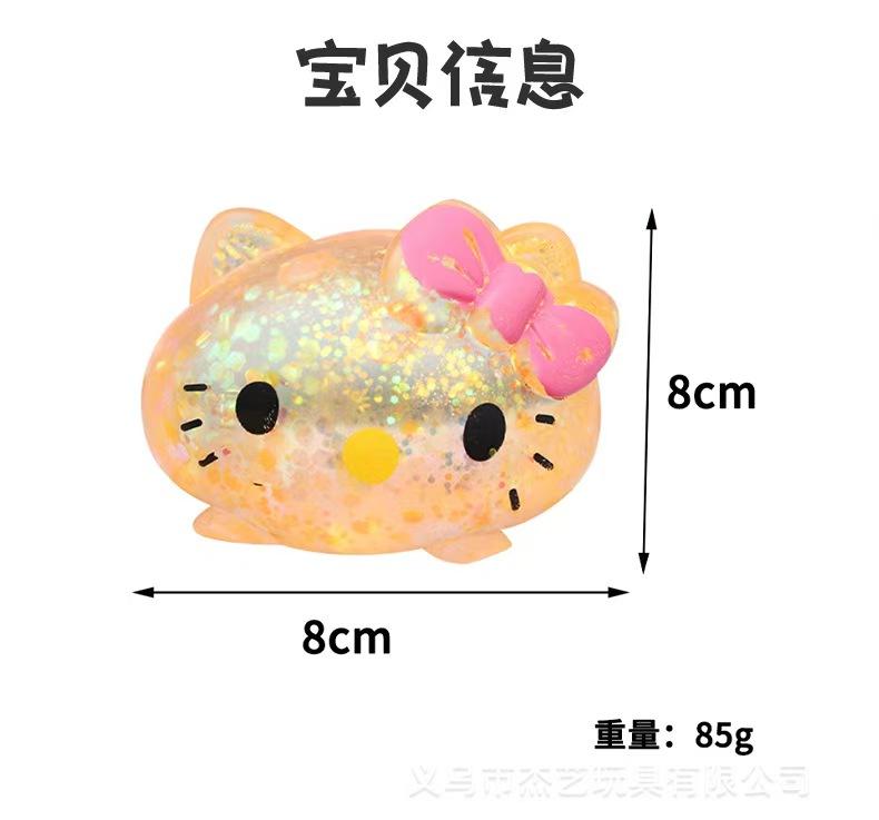 Hello Kitty Squeeze Toy Glitter Slow Rising Squeeze Fidget Toy Kawaii Cartoon Stress Relief Doll Kids Party Gift Ornament