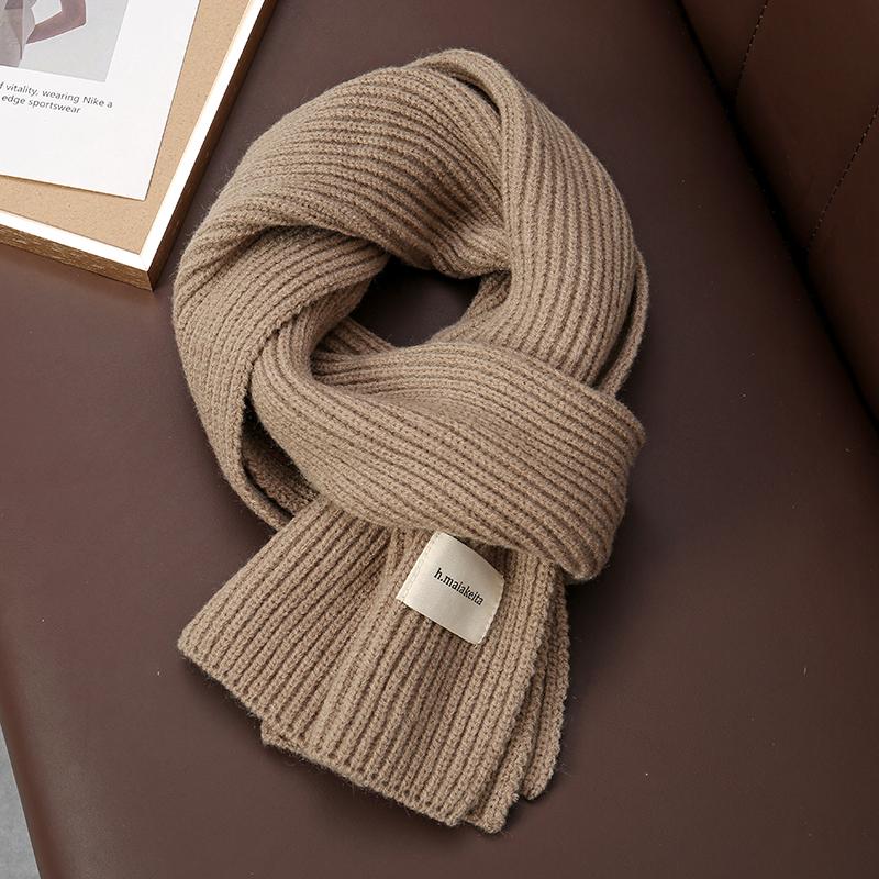 Winter Knitted Scarf for Women Solid Colors Lady Outdoor Warm Shawl Woolen Neckerchief Female Soft Cashmere Bufanda Muffler