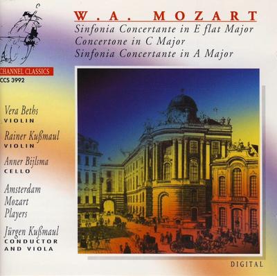 CD MOZART; AMSTERDAM MOZART PLAYERS - Mozart:Sinfonia Concertante CCS3992 Channel Classic 1993 Nederland Klassiek Gebruikt