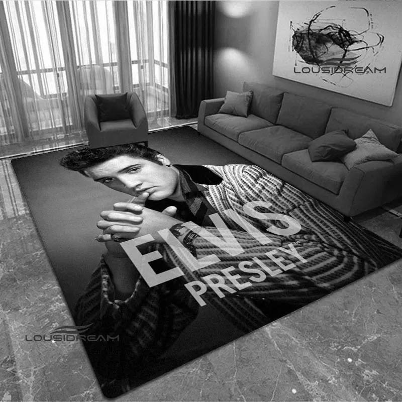 Tappeto Stampato Retro E-Elvis-Presley Tappeto per Soggiorno Camera da Letto Zerbino Antiscivolo Oggetti di Scena per Fotografia Tappeto Kawaii Regalo di Compleanno