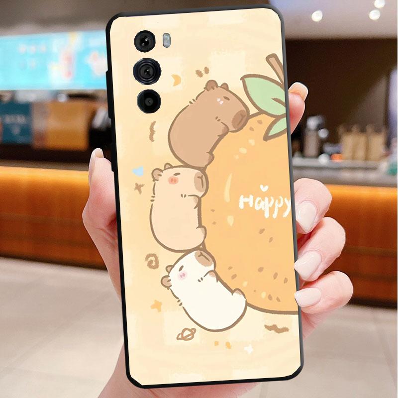 Cute Capybara Phone Case For Motorola Edge 50 40 Pro 50 40 30 Ultra Neo Fusion Moto G Play G Stylus G Power G 5G