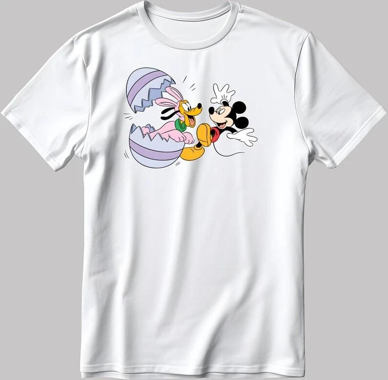 Mickey Mouse And Pluto White T Shirt S
