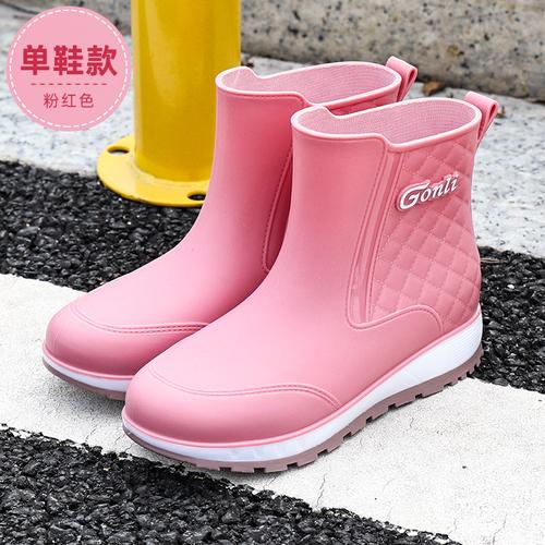 

Fashion Rain Boots Womens NonSlip MidCalf Length Waterproof Shoes Rubber Boots Short Tube Winter Cotton plus Kitchen RubberShoes 36