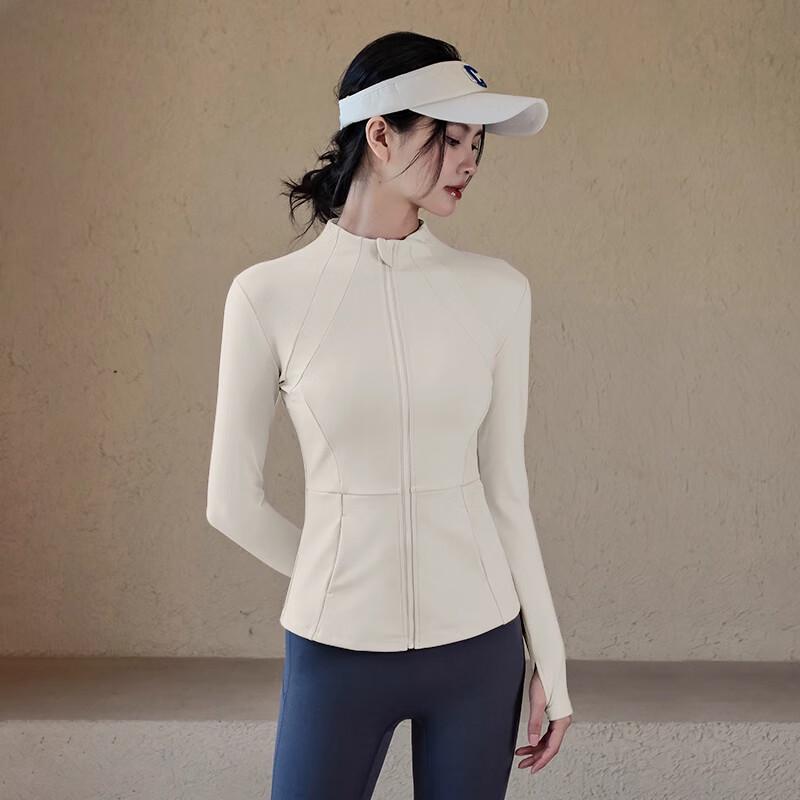 ACKDCS Women s Fleece-Lined Long-Sleeve Yoga & Running Top M