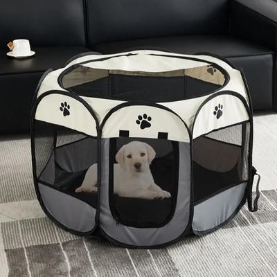 Foldable Octagonal Pet Tent Kennel - Detachable Fence Dog Cat Cage Summer Outdoor Shelter & Puppy/Cat Delivery Room Pet Fences