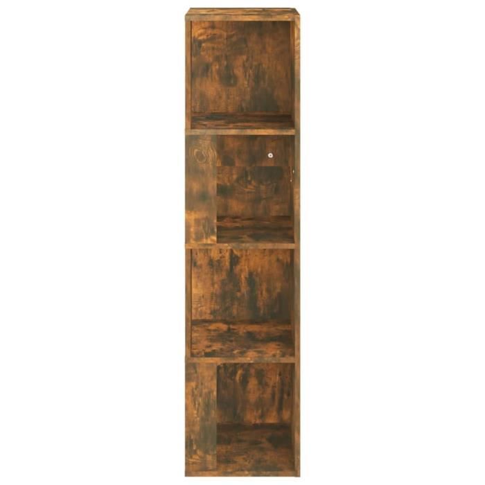 VidaXL Corner Cabinet Smoked Oak 33x33x132 Cm Engineered Wood 816023