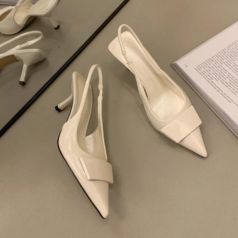 Fashion 2025 Summer Women's Shoes High Heel Women Sandals Fashion Pointed Toe Singbacks Shoes Design Style Banquet Party Sandalias Shoes