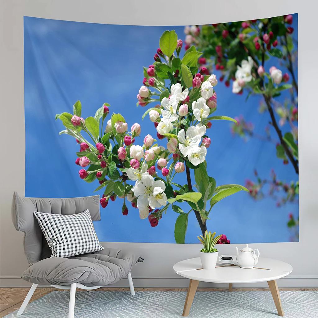 Spring Flowers Tapestry Green Grass Swing Tapestry Natural Scenery Tapestry Art Tapestries Home Living Room Bedroom Dorm Decor