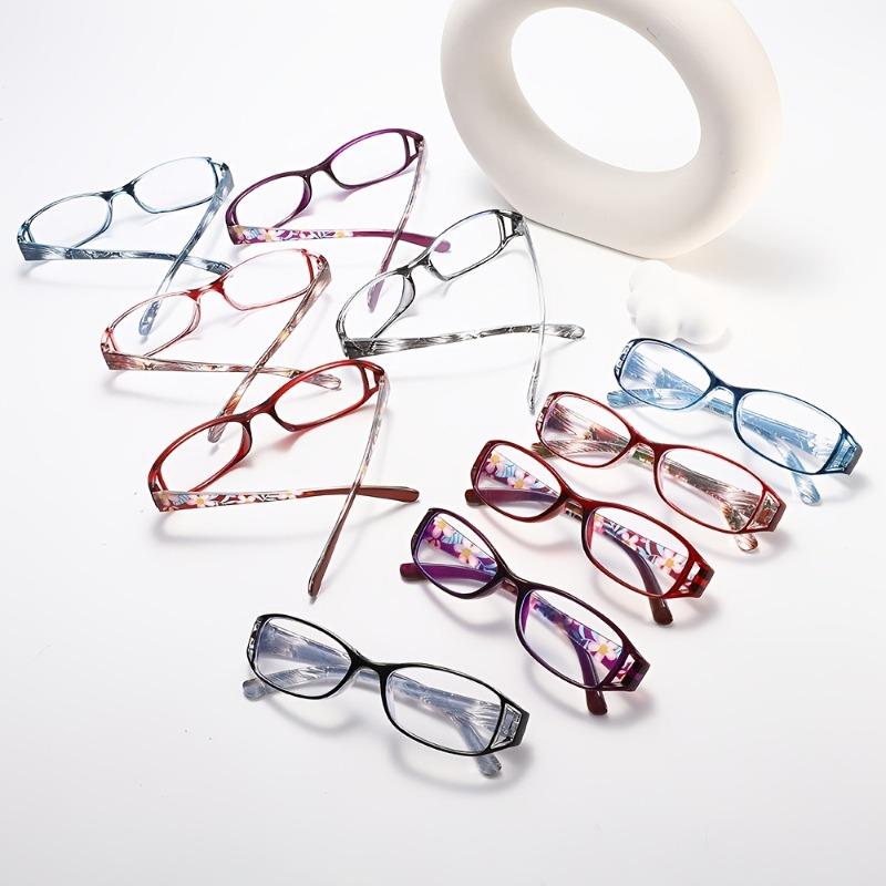 10 Pairs of Affordable Cost-effective High-end Fashion Flower Frame Anti Blue Light Reading Glasses