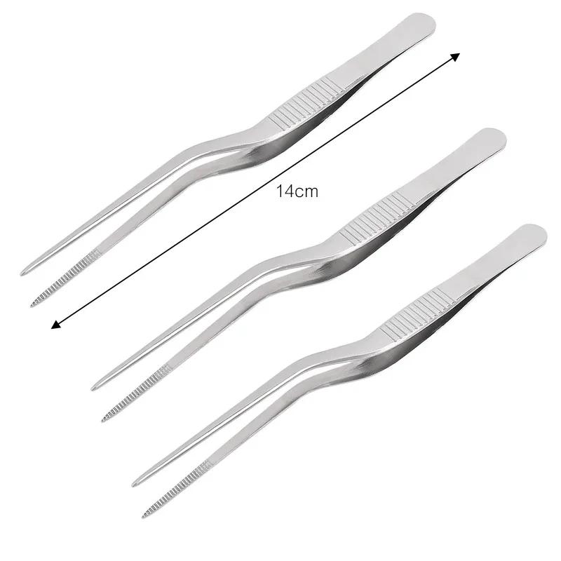 3/1Pcs Kitchen Tweezer Utensil BBQ Tweezer Food Clip Kitchen Bar Chief Tong Stainless Steel Portable for Picnic Barbecue Cooking
