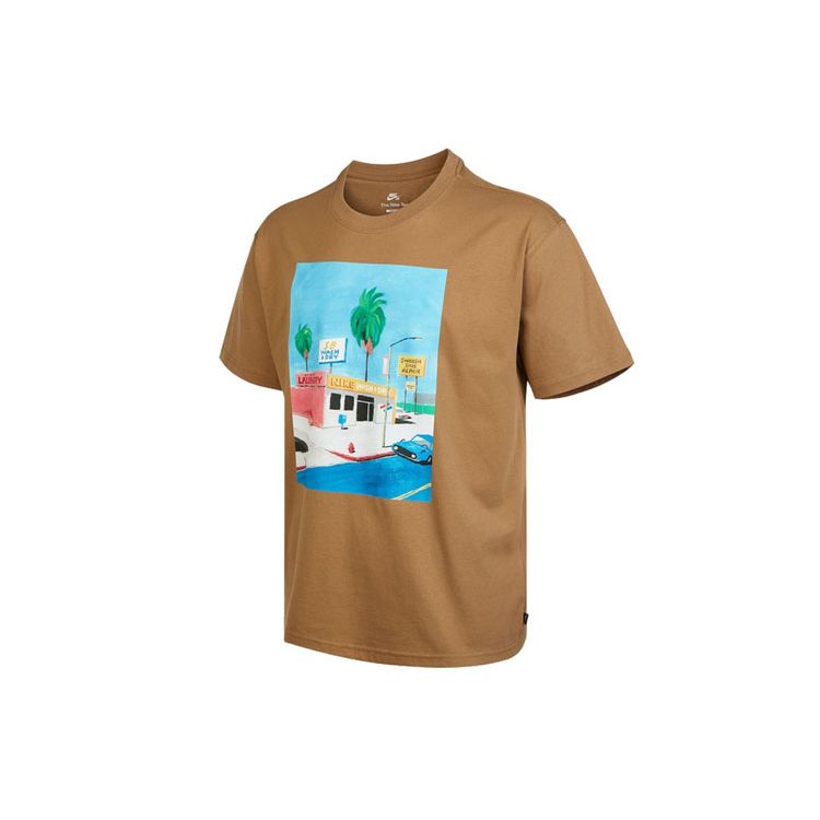 Nike SB Cartoon Landscape Skate T-Shirt Dark Driftwood DR7766-258 L