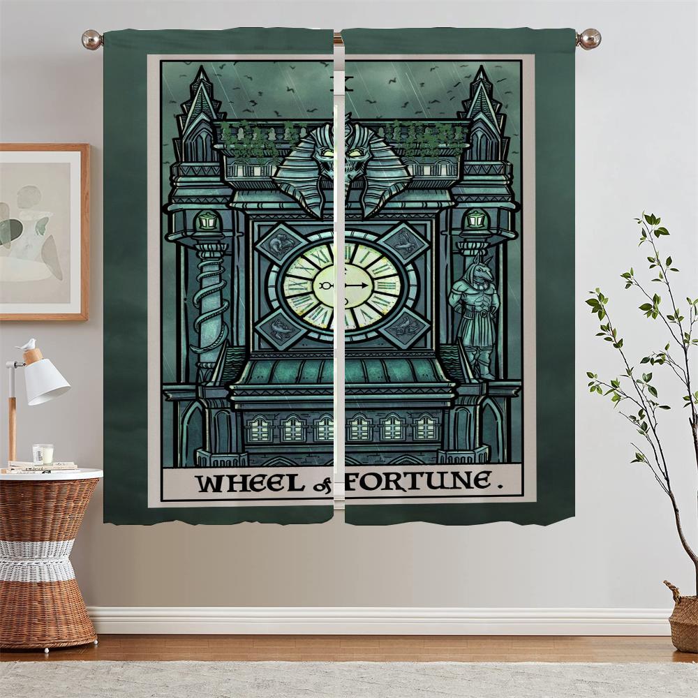 

Terror Tarot Modern Living Room Curtains for Camera Tulle in Kitchen Curtains 2 Pieces Window Home and Decoration Curtain Rods W50xH70cmx2pcs-CL