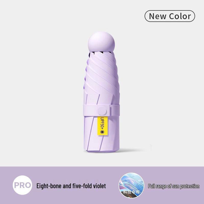 Mini Five-Fold UV Protection Sunscreen Umbrella: Portable and Dual-Use for Sun and Rain, Women's Sunshade Umbrella