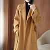 Women's Plus Size Double-Sided Wool Overcoat, Long Loose Fit (Autumn/Winter 2025)