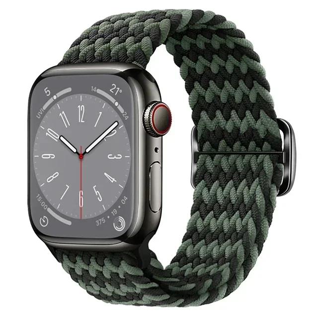 Nylon Strap for Apple Watch Ultra 2 Band 49mm 40mm 44mm 41mm 38 45mm Elastic Braided Loop Bracelet IWatch Series 9 8 7 6 SE 5 4