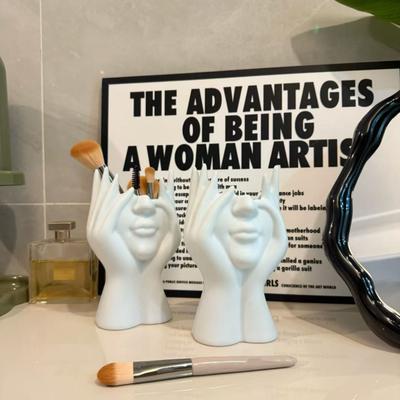 Pen Holder Large Capacity Desktop Organizer for Pens Makeup Brushes Key Hook Creative Human Body Art Styling Storage Box