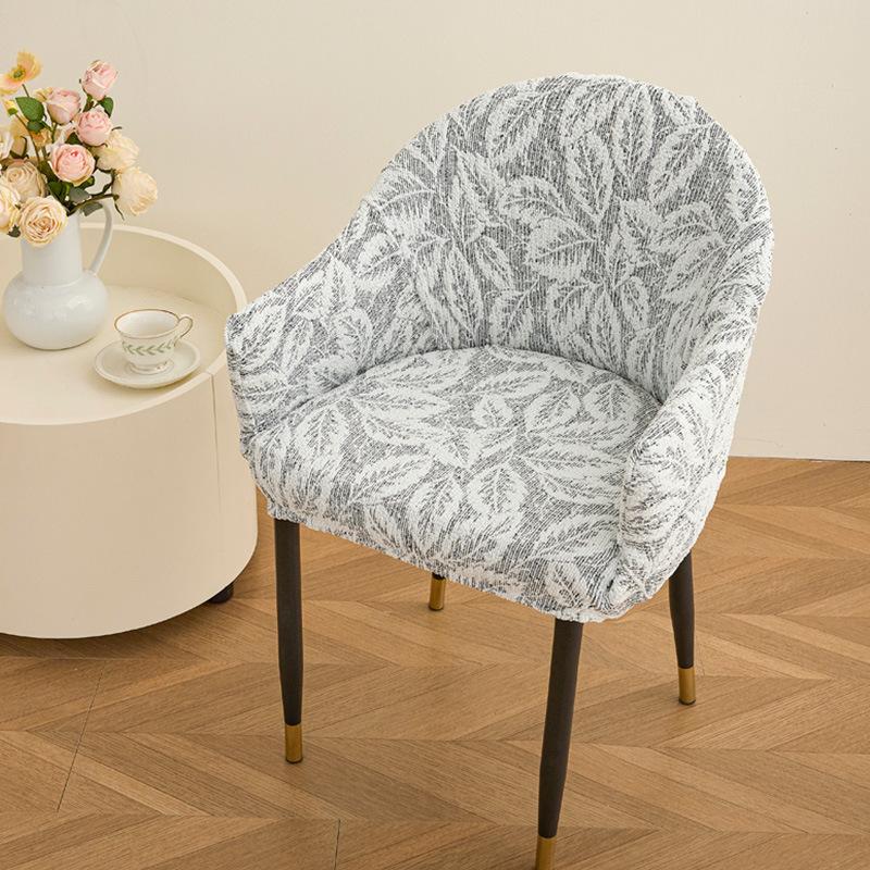 Semi-circular Elastic Office Dining Chair Cover Modern Simple Dustproof Non-slip Office Dining Chair Seat Cover