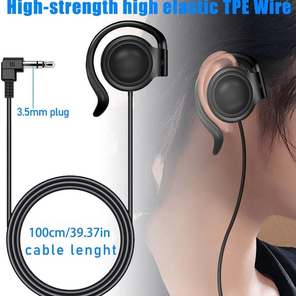 wired single 1m cable for and stereo mini single earphone Over-ear earphone, open-ear/on-ear type, stereo, earphone, (black), TV, radio, music, 3.5mm
