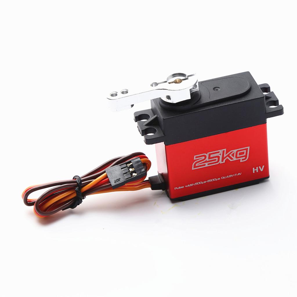 25KG Digital Servo with 25T Servo Arm IP66 Waterproof Copper Gear High 180 Operating Angle for 1Celsius12 1Celsius10 RC Car Boat Airplane Helic