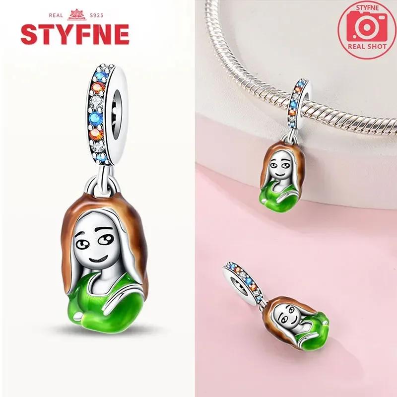 Copperoriginal Starry Sky Sunflower Green Wheat Field Oil Painting Charms Beads For Women Diy Fine Jewelry Gift