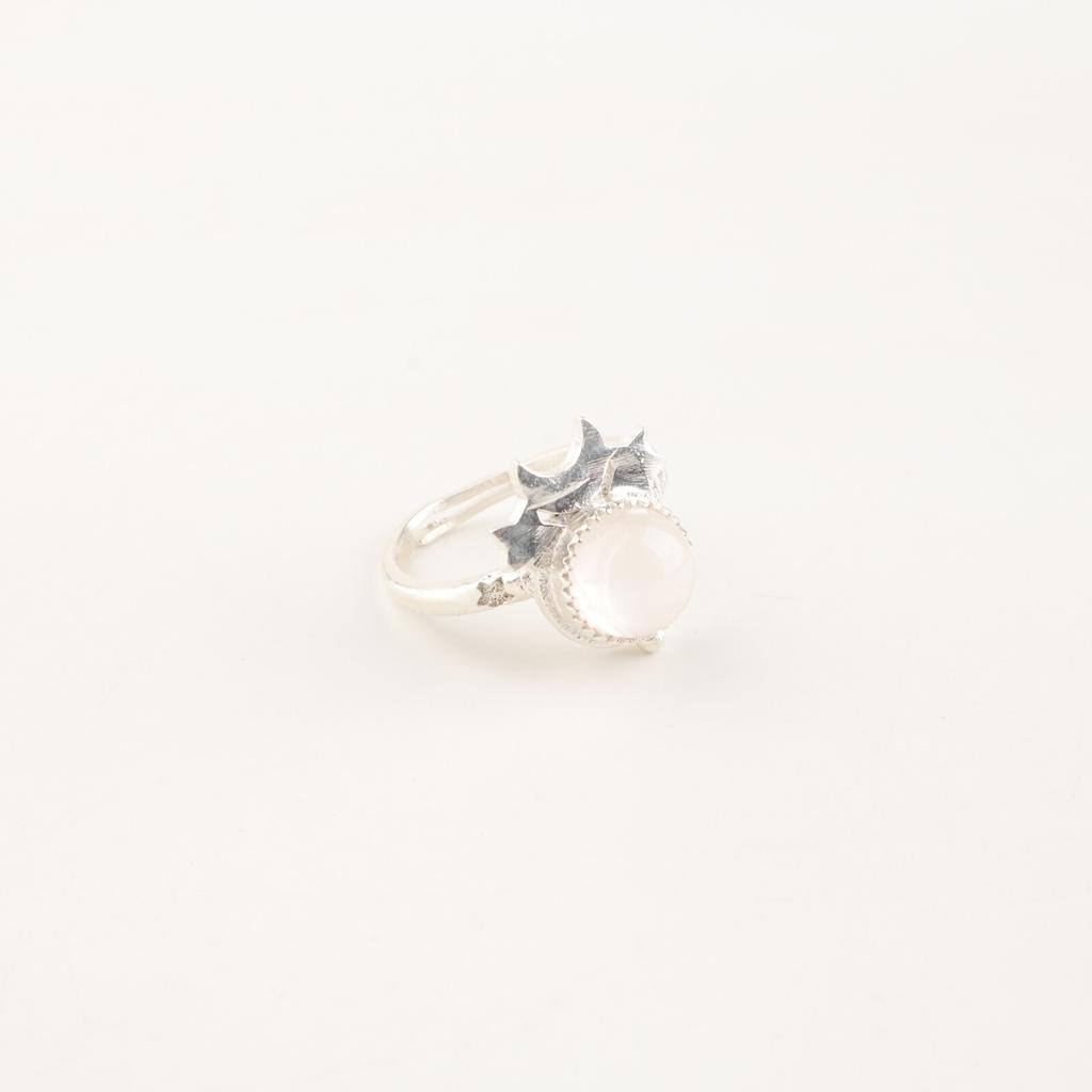 Natural Rose Quartz Gemstone 925 Sterling Silver Jewelry Handmade Ring For Women RR-67-23