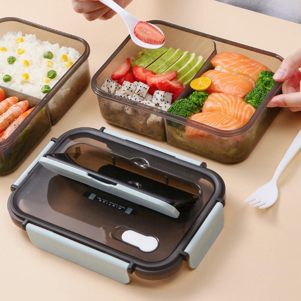 2 Compartment Leakproof Lunch Box PP Food Storage Container Cute Insulated Lunch Box  For Picnics