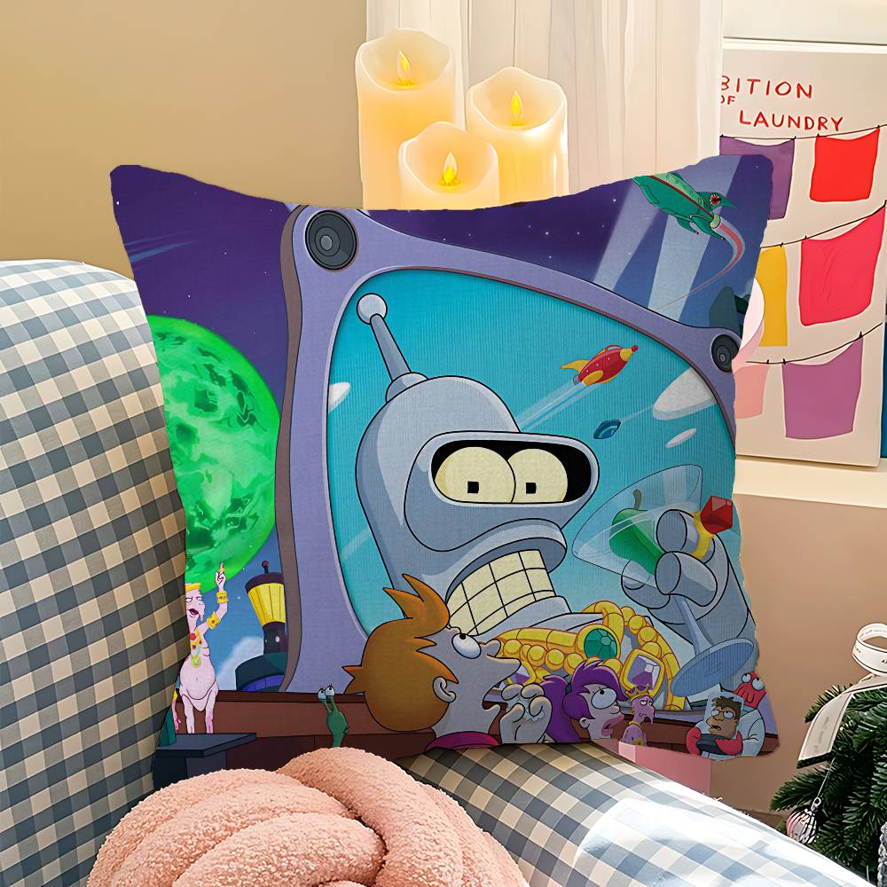 Animation F-Futurama Cushion Cover Inches Farmhouse Decor Home Throw Pillow Covers For Couch Decorations
