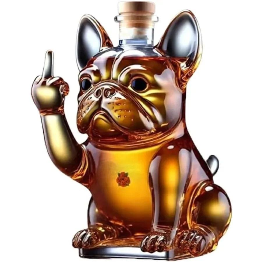 Funny Middle Finger Whiskey Glass Decanter Duck Turtle Dog 10Oz Glass Whiskey Wine Bottle Statue Decoration for Bar Office Home