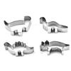 Animal Baking Cutter Easy Release Stainless Steel Dinosaur Shape DIY Baking Cutter Mold for Cake Cookies Pastry 4pcs