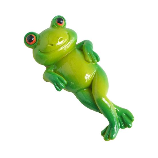 Durable Resin Craft Micro Landscape Ornament, Frog Design Figurine, Hand Painted Waterproof Playful Garden Figurine Decor for Succulent Potted Plants A