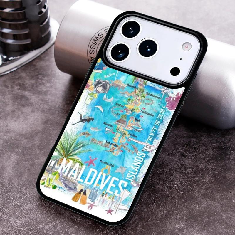 Maldives Passport Phone Case for iPhone 17 16 15 Pro Max Air 14 13 12 11 Plus Shockproof Capa Cover