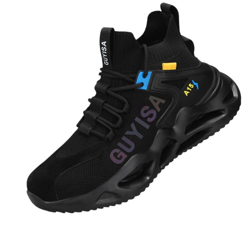 Shoes Anti-smashing Anti-piercing Breathable Steel Head Shoes High Top Comfortable Soft Sole Safety Shoes