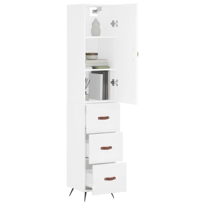 VidaXL Highboard White 34.5x34x180 Cm Engineered Wood 3198825