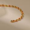 K Gold Plated Multicolor Zircon Adjustable Clavicle Necklace