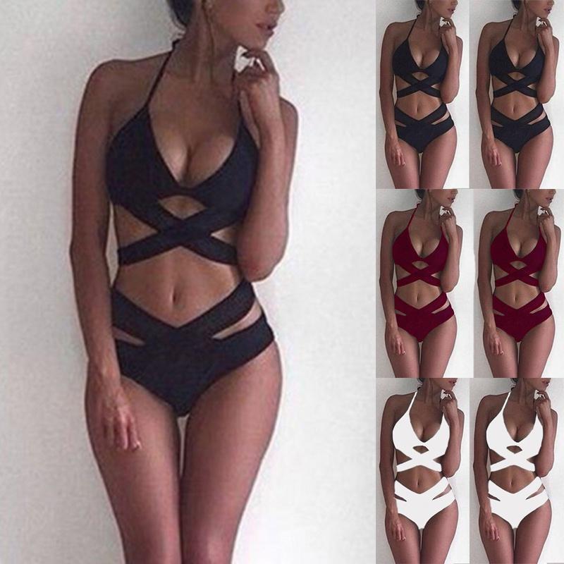 Elegant Women High Waisted Bikini Set With Padded Push-up Bra And Adjustable Straps