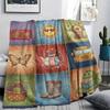 1Pc Retro Country Print Flannel Blanket, High quality Comfortable for All Seasons, Home Decor, Warmth and Comfort, Perfect for Christmas Gifts 70