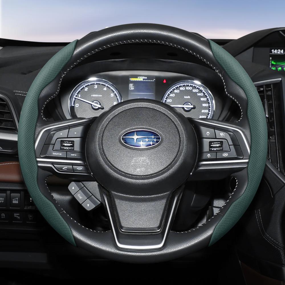 Suitable for SUBARU Breathable Hole Leather Steering Wheel Cover Segmented Outback Forester Impreza Ascent Crosstrek Legacy WRX