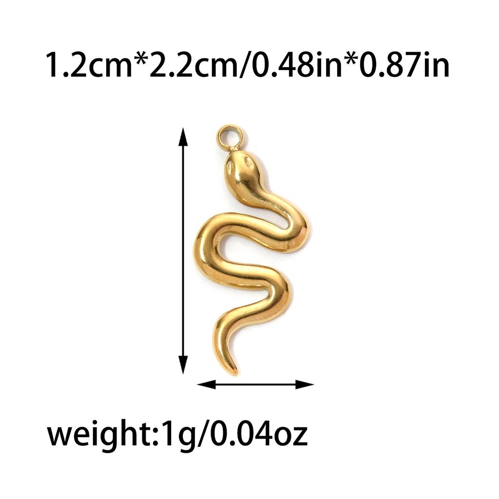 3pcs Stainless Steel Snake Charms DIY Pendant for Necklace Bracelet Earring Zircon Making Punk Animal Accessories Wholesale