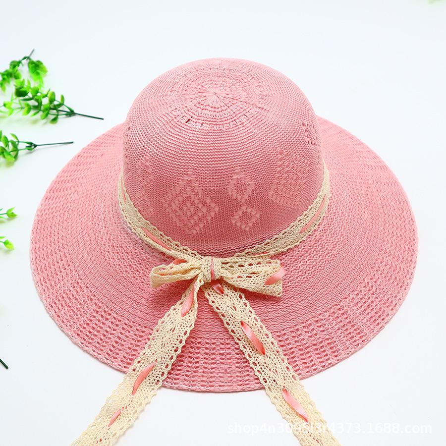Summer straw hat big brim fashionable flower sweet seaside vacation beach breathable sun protection sun hat women's