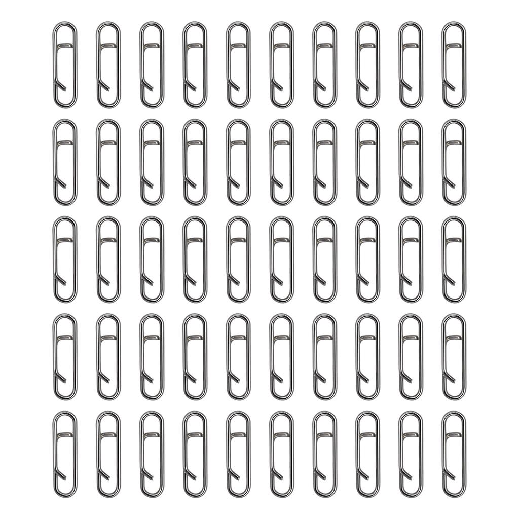 50Pcs Link Split Rings Snaps Power Fishing Clips Connector Fishing Clip Connector Fast Snaps Speed Clips Fishing Tackle