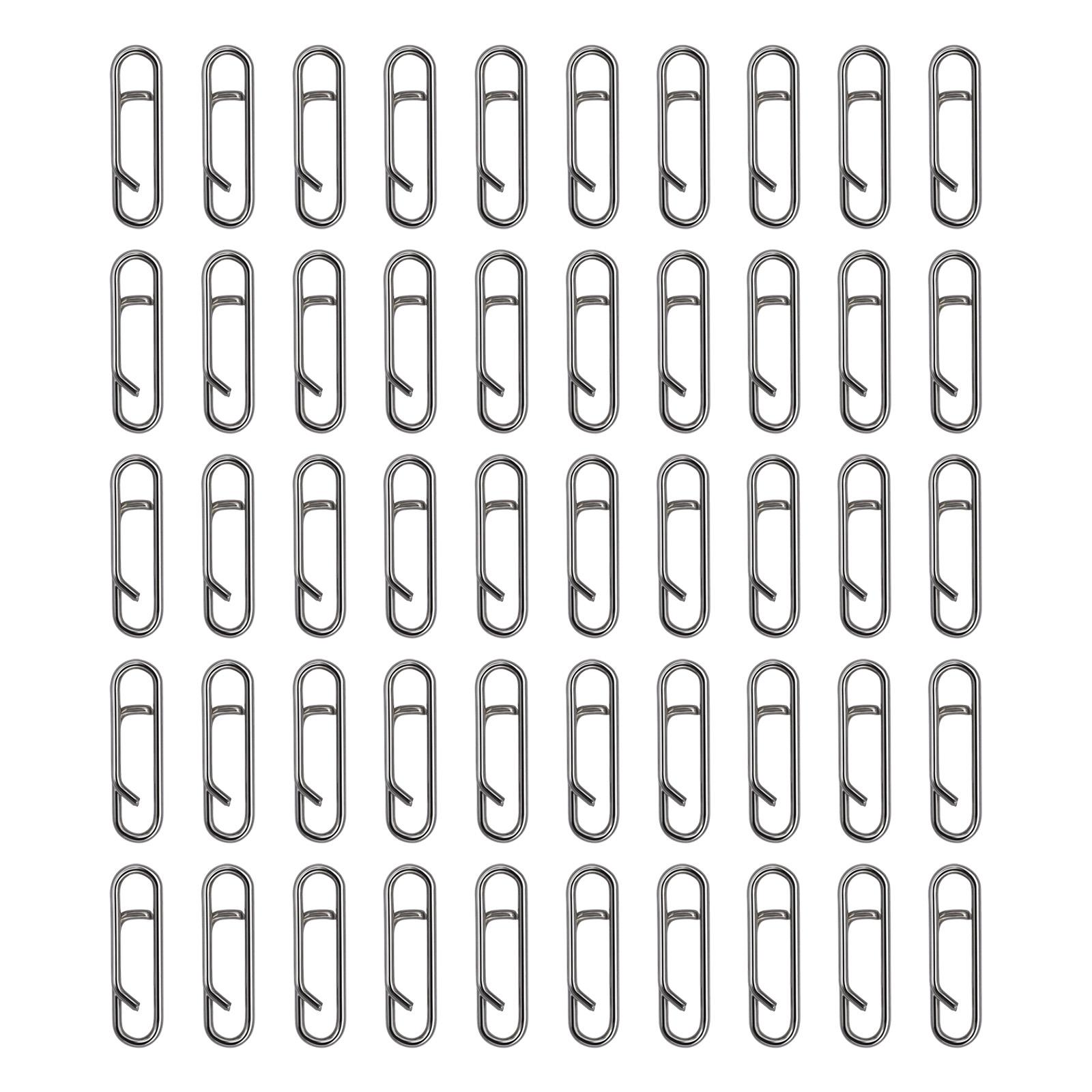 

50 шт. Рыболовные зажимы Коннекторы Коннектор для быстрой смены для приманок Мощные рыболовные зажимы Нержавеющие Быстрые застежки Зажимы для скорости B