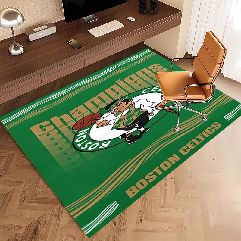 Boston Celtics logo Print Area Rug - Soft,Washable Non-Slip Indoor Mat,Living Room,Home Office Decorative Rug