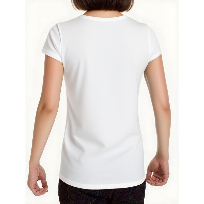 Happy Mother'S Day Floral Heart Print. Women'S Summer White Crew Neck Short Sleeve T-Shirt, Breathable Casual Short Sleeve Tee.