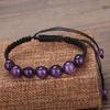 Burst Hand-Woven Amethyst Round Bead Shambhala Bracelet Bracelet