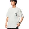 Li Ning Badfive Letter Ronde Hals Ademend Zacht Comfortabel Los T-shirt met Korte Mouwen Heren T-shirts Gebroken Wit AHSV651-1