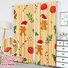 2 Stück 2D Flachdruck Weihnachten Heiße Vorhänge Weihnachten Stechpalme Süßigkeitenkugel Digital Bedruckte Polyester Vorhänge Familienfeier Dekoration