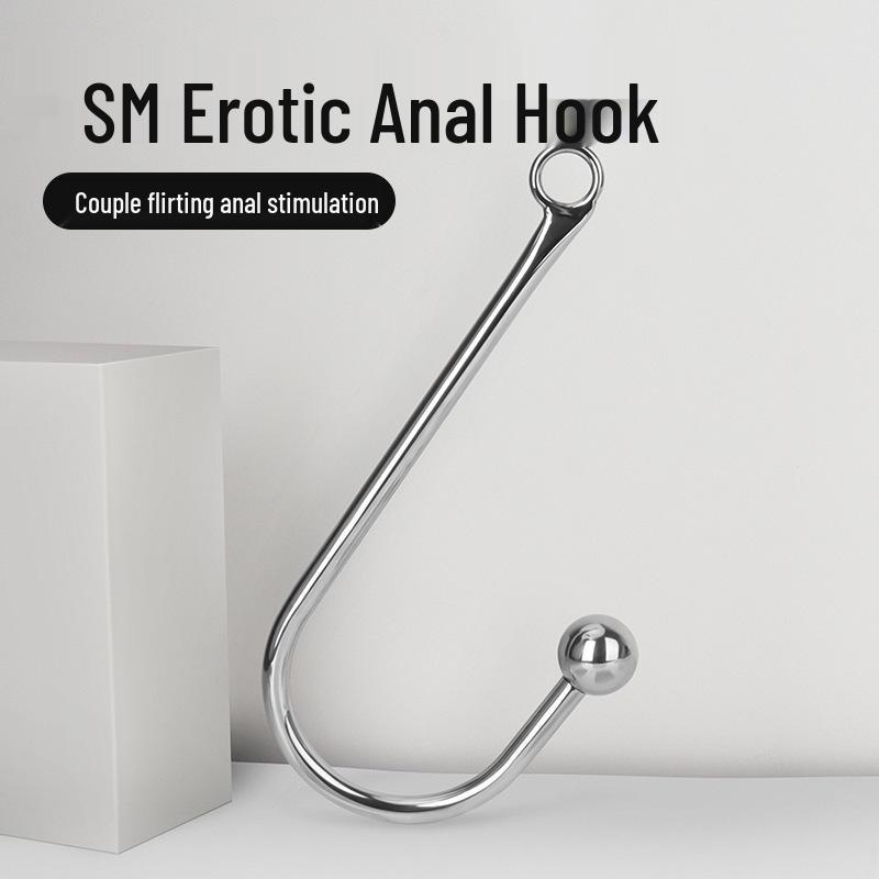 Ergonomický kovový anální háček s jednou kuličkou pro muže a ženy