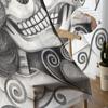 Love Skull Flowers Window Treatment Tulle Modern Sheer Curtains for Kitchen Living Room the Bedroom Curtains Decoration