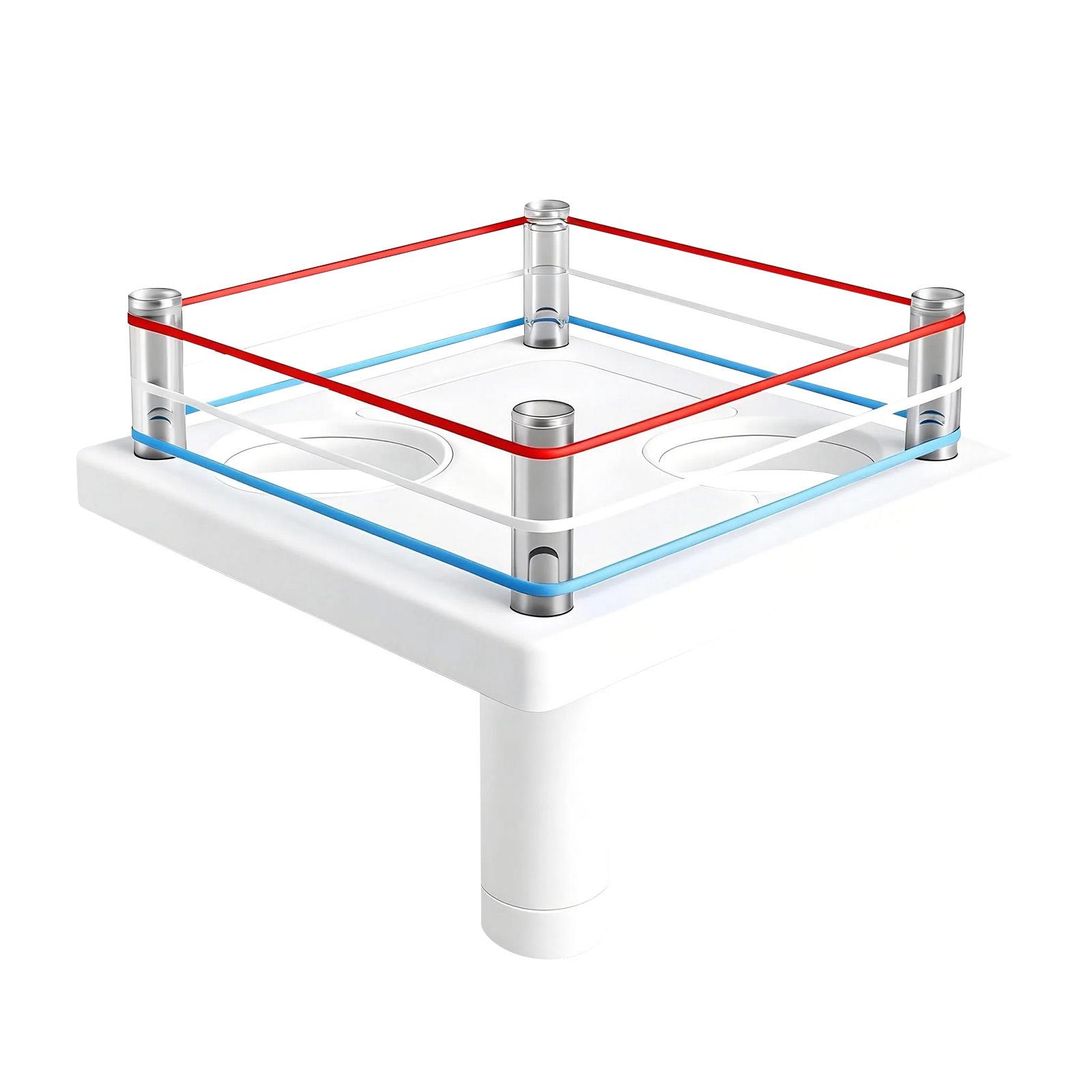 

Miniature Thumb Wrestling Ring Tabletop Game Set with Clear Plastic Posts and Elastic Band Ropes for Indoor Play and Skill Development One Size